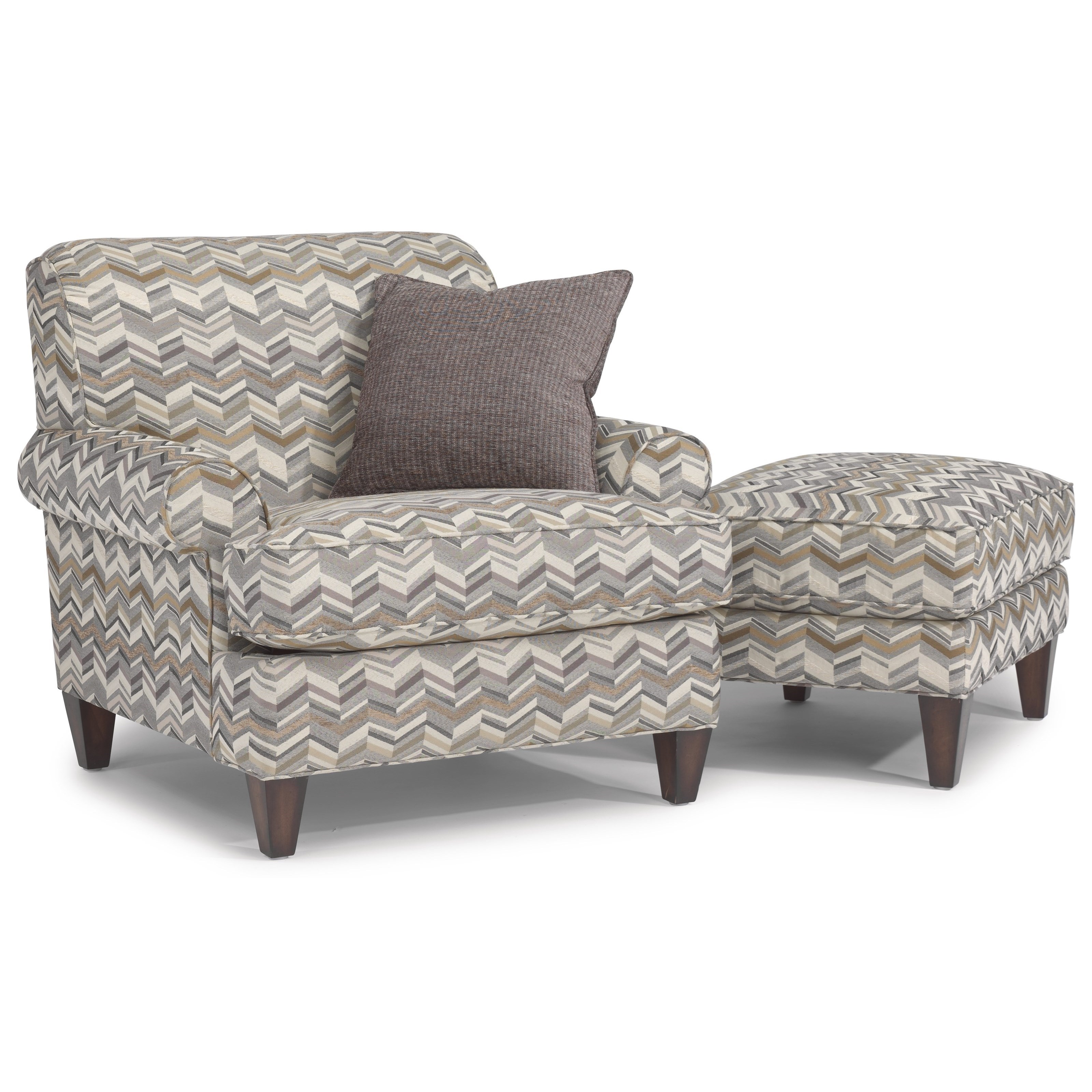 Flexsteel Venture Transitional Chair with Rolled Arms and Tapered Legs Conlin's Furniture